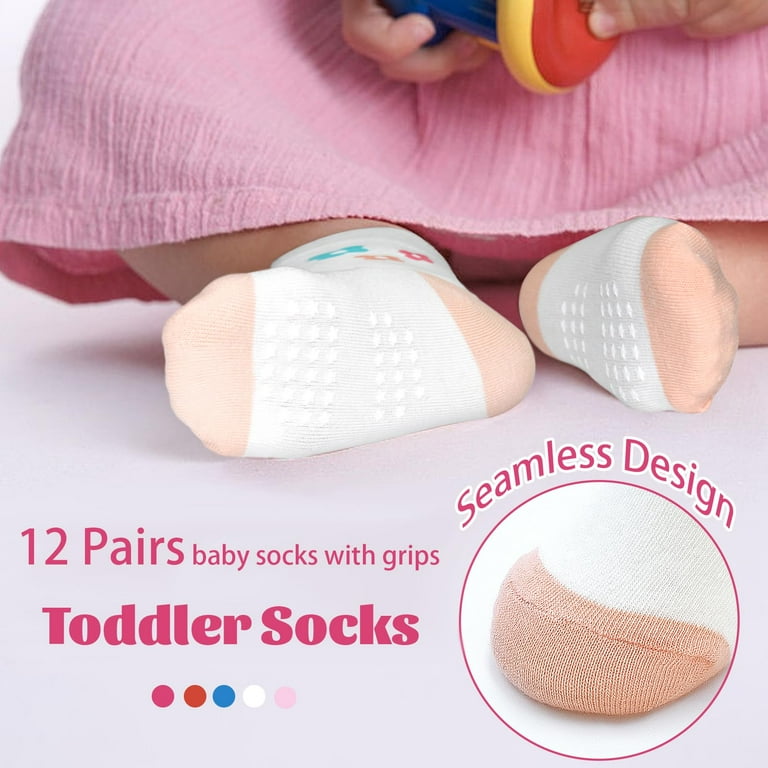 Hycles Girls Anti-Slip Cartoon Crew Socks 12-Pair Pack photo 3