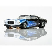 AFX Mega-G+ 1973 Camaro Wildfire Blue Black and White HO Slot Car