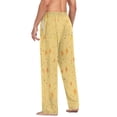 thumbnail image 6 of Yellow Stars Pattern Men's Lightweight Pajama Bottoms Stretch Elastic Waist Side Pockets Spring Fall, 6 of 7