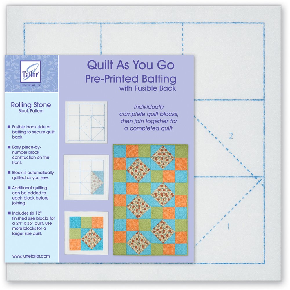 June Tailor Quilt As You Go Printed Quilt Blocks On BattingRolling