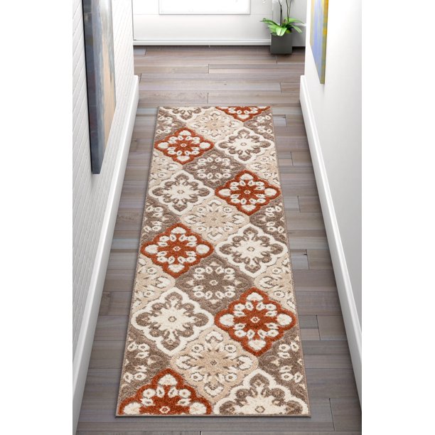 Well Woven Bodrum Red Indoor/Outdoor Floral Panel Area Rug 2x7 (2'3" x