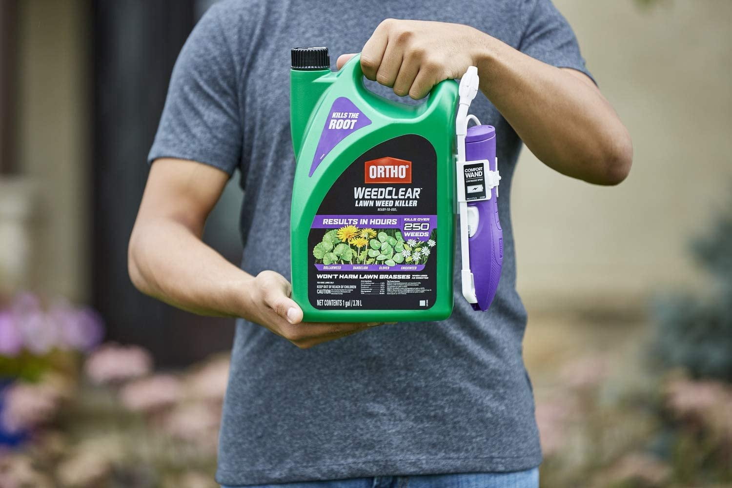 Ortho WeedClear Lawn Weed Killer Ready-to-Use1 - with Comfort Wand, Results in Hours, Kills Dollarweed, Dandelion, Clover and Chickweed to the Root, 1 gal.