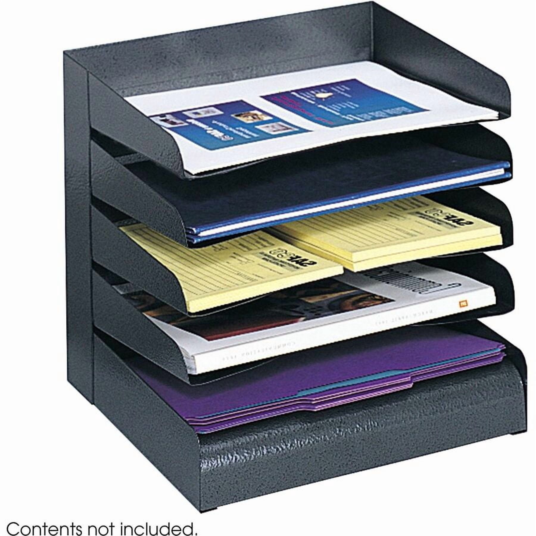 Steel Desk Tray Sorter 5Shelf, Black