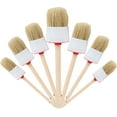 thumbnail image 1 of Nvzi Pincel de cera con cerdas naturales para pintura de tiza, mango de madera, pinceles redondos para pintura al óleo, acuarela, pinceles para encerar, muebles, manualidades (paquete de 7), 1 of 5