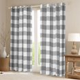 thumbnail image 2 of Homewish Geometric Plaid Blackout Curtains Set of 2 (52x84 Each) for Teens Boys Girls,Abstract Grid Window Curtains,Abstract Retro Vintage Curtains and Drapes,Breathable Home Decor, 2 of 6