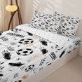 thumbnail image 3 of Homewish Crown Soccer Pattern Zipper Full Size Comforter Sets with Fitted Sheet and 2 Pillowcases, Cute Sport Zipper Bedding Set for Boys and Girls, Reversible, 4pcs, 3 of 6