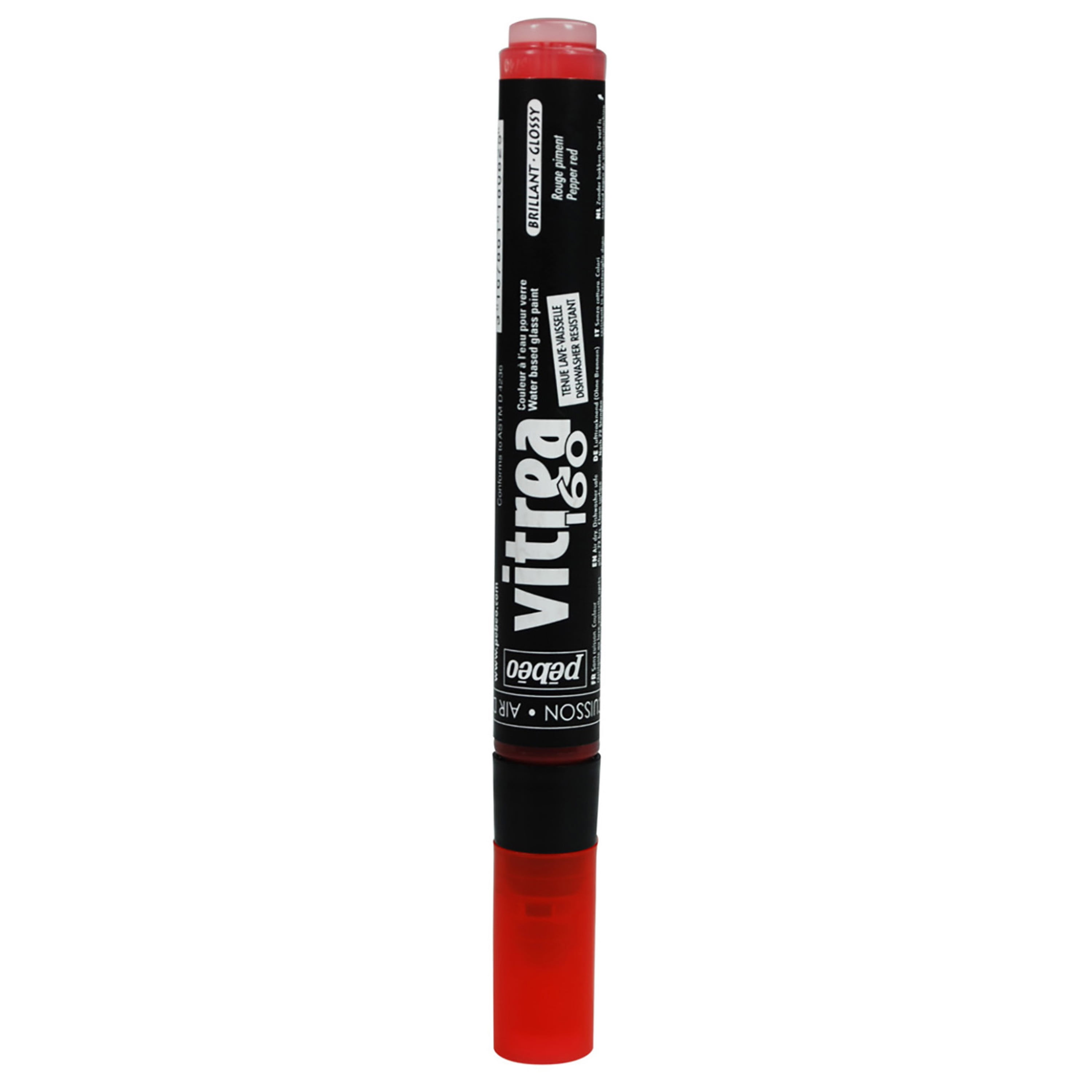 Pebeo Vitrea 160 Glass Marker, Glossy, Pepper Red