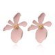 thumbnail image 1 of Pendientes de flores para mujer - Pendientes llamativos de flores rosas bohemias elegantes con capullos de flores doradas, pendientes de botón de metal mate de moda Grandes, 1 of 5