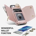 thumbnail image 4 of Phone Case for iPhone 7/8/SE 2020/2022 Wallet Cover with Screen Protector Ring Stand Card Holder Crossbody Strap Cell iPhone7 iPhone8 7s 8s SE2020 SE2022 2/2nd/3/3rd Generation SE2 SE3 Girl Rose gold, 4 of 13