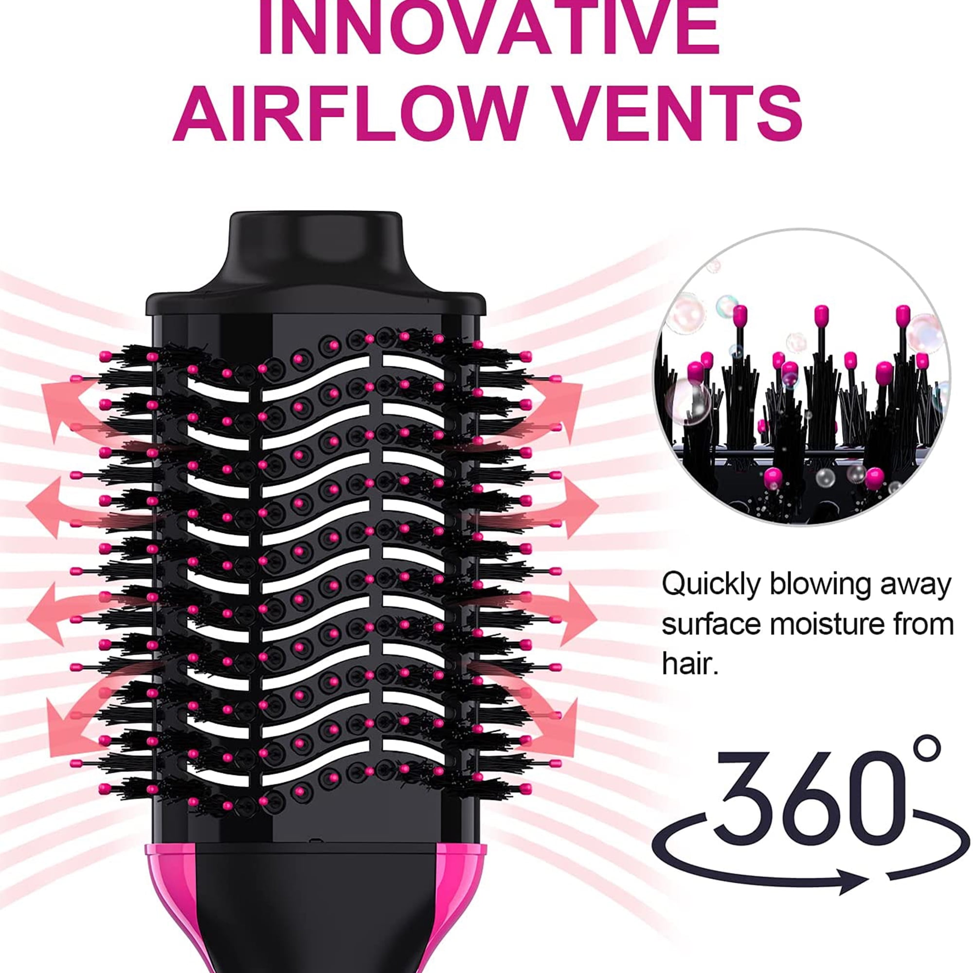 DEISNGB Professional Hair Dryer Brush, Hot Air Brush, One Step Hair Dryer & Hot Air styler for Hair Salon, Blowing Straightening, Curling