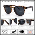 thumbnail image 5 of SA106 Polarized TAC Lens Retro Hipster Thin Keyhole Round Horn Rim Sunglasses / Tortoise Frame - Black Lens, 5 of 7