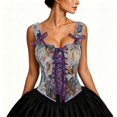 thumbnail image 5 of PBFRDSJ Women's Vintage Corset Top Renaissance Overbust Bodyshaper Stretchy Lace-Up Bustier for Ren Faire & Casual Outfits, 5 of 5