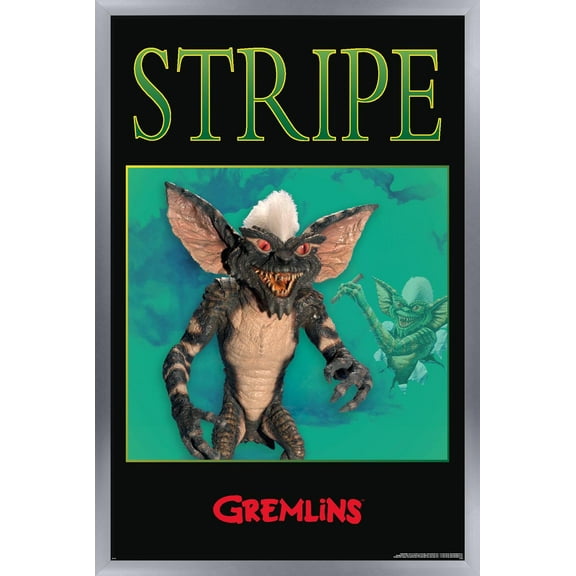 Gremlins - Stripe Green Wall Poster, 14.725" x 22.375" Framed