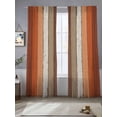 thumbnail image 2 of Burnt Orange Brown Sheer Curtains 96 Inch Length 2 Panels Set, Farmhouse Vintage Wooden Voile Window Treatment Semi Sheer Long Curtains Drapes for Bedroom/Living Room/Kitchen 52"x96"x2, 2 of 7