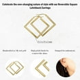 thumbnail image 3 of 14K Yellow Gold Reversible Square Latchback Earrings, 3 of 3