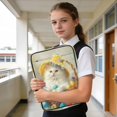 thumbnail image 6 of Haosy Accordion File Organizer Zipper Binder 500 Sheet 6-Tab Expanding File Folder Multi-Pocket 1.2 Inch 3 Ring Easter Egg with Cat, 6 of 7