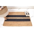 thumbnail image 4 of Rectangle Rug Natural Jute Rug Hand Braided Beige and Black Color Stripes Line Area Rug, 4 of 5