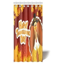 Mypop Happy Thanksgiving Day Turkey Fabric Bathroom Decor Shower