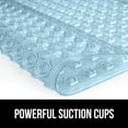 thumbnail image 3 of GORILLA GRIP Patented Bath Tub Shower Mat, Machine Washable Bathtub Floor Liner Mats, Suction Cups and Drain Holes to Keep Tubs Clean, Soft on Feet, Bathroom Essentials, 35x16 Inch, Clear Blue, 3 of 10