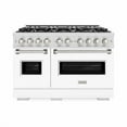 thumbnail image 2 of ZLINE 48 in. 6.7 cu. ft. Classic Double Oven Dual Fuel Range with 8 Burner Gas Cooktop in DuraSnow Stainless Steel with White Matte Doors (CDRS-WM-48), 2 of 2