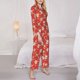 thumbnail image 3 of Balery Japanese Maneki Cats Conjunto de Pijama con Estampado para Mujer, Conjunto de Dos Piezas con Manga Larga, Ropa de Dormir Suave con Bolsillos, Pijamas Cómodos-X-Large, 3 of 7
