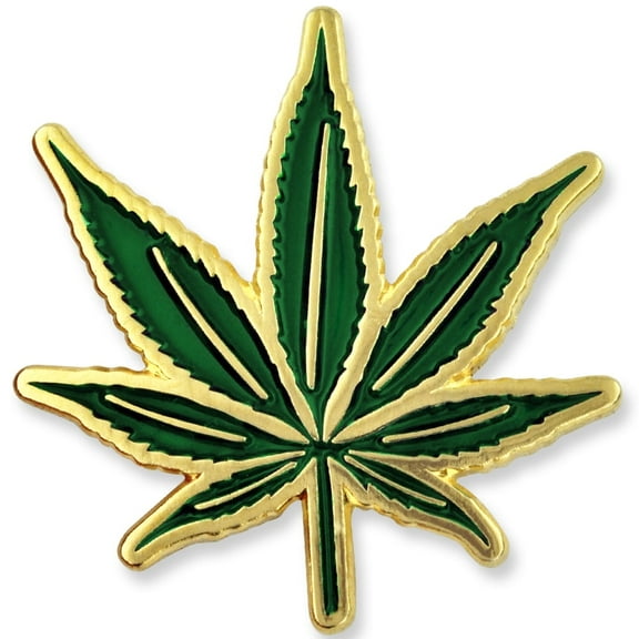 PinMart's Green Weed-Themed Enamel Lapel Pin