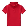 thumbnail image 4 of Resicozy Girls Polo Shirts Cotton Uniform Short Sleeve T Shirts for Kids Collared Golf Polo Shirt 2-13 Years Red 140, 4 of 4