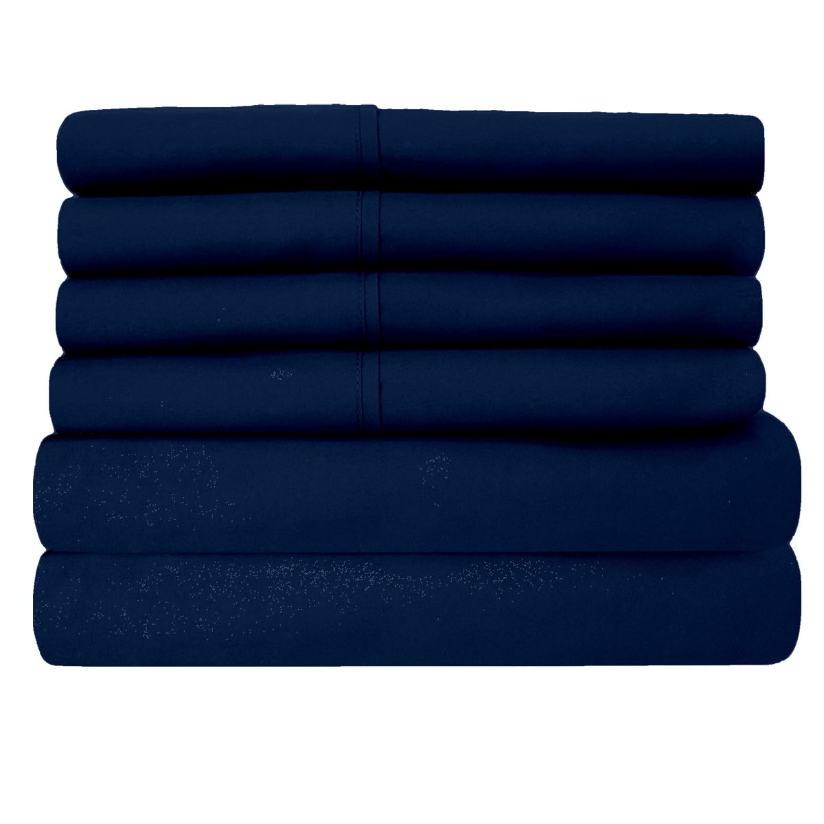 Luxury Home 6-Piece 1600 Thread Count 95 GSM Navy Solid Print Microfiber Sheet Sets, Queen – Hypoall