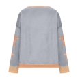 thumbnail image 4 of Patlollav Gray Womens Tops Casual Loose Color Matching Round Neck Long Sleeved T-Shirt Loose Top/Shirt, 4 of 6