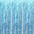 thumbnail image 1 of wonima44 cyxevous Wavy Tinsel Foil Fringe Curtain Photo Booth Props for Mermaid Birthday Under The Sea Party Decorations (3 Pack 3.2 ft X 6.6 ft Teal Blue), 1 of 1
