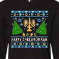 thumbnail image 3 of Inktastic Happy Chrismukkah Sweater Style with Menorah and Trees Long Sleeve T-Shirt, 3 of 4