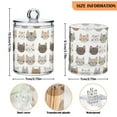 thumbnail image 5 of Yayeee 2 Pack Qtip Holder Bathroom Cotton Swab Canister with Lid Clear Dispenser Set, Light Gray Cat Pattern, 5 of 6