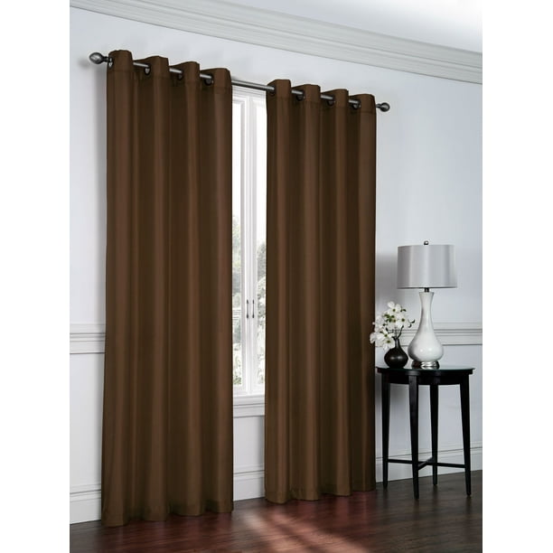 2 Pack Regal Home Collections Ultra Luxurious Semi Sheer Shimmer Grommet Top Curtain Panels Chocolate Brown Com Regal Home Collections Ultra Luxurious, Shimmer Sheer Curtain Panels