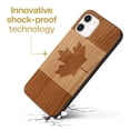 thumbnail image 3 of Case Yard Wooden Case Outside Soft TPU Silicone, Slim Fit Shockproof Wood Protective Phone Cover for Girls Boys Men and Women, Supports Wireless Charging Canada Flag Design case for iPhone-11, 3 of 7