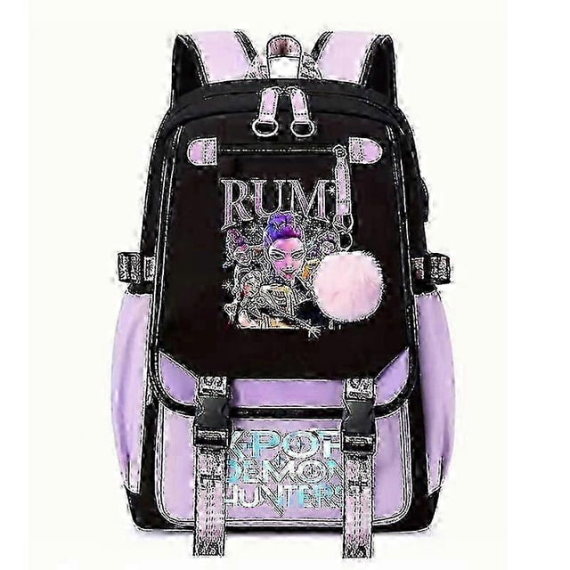 K-pop Demon Hunters Anime School Backpack Cute Cartoon Print Bag For Students 26s