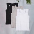 thumbnail image 2 of Ruyang 3 Pack Solid Camisole Tops Cotton Round Neck Racerback Sleeveless Tank Tops Quick Dry Training Blouse T-Shirt ﻿, 2 of 8
