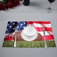 thumbnail image 2 of MKHERT American Football Ball and Old Glory United States Flag Placemats Table Mats for Dining Room Kitchen Table Decoration 12x18 inch,Set of 4, 2 of 4