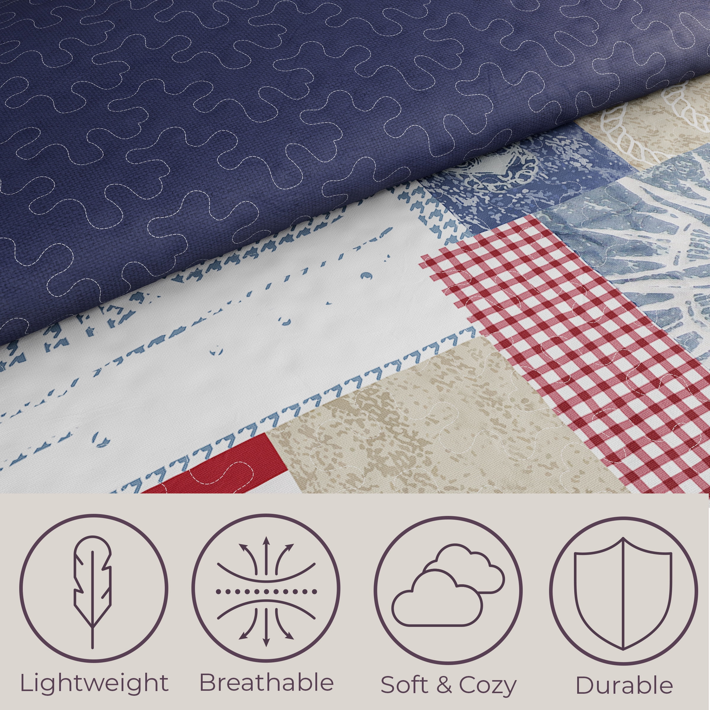 Somerset Home Nautical Bedspread Set, Twin, Multi-Color, 2 Piece, Adult/Children