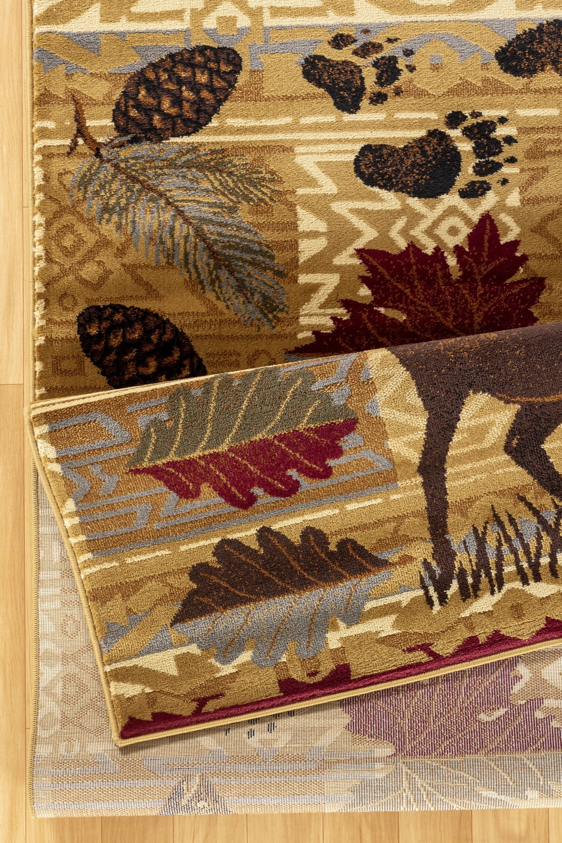Yoneston 5' x 7' Southwest Wildlife Design Accent Area Rug for Living Room, Retro Rug with Soft & Non-Slip for Bedroom Dining Room Decoration, Beige