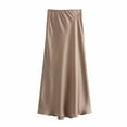 thumbnail image 2 of LEBONYARD High Waist Midi Skirt for Women,Fall Fashion Women Casual Comfortable Solid Color High Waisted Skirt Khaki S, 2 of 6