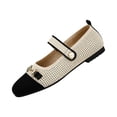 thumbnail image 3 of Willtoo Women's Knitted Cap Toe Mary Jane Shoes,Comfortable Square Toe Arch Support Walking Shoes Soft Sole Strappy Mesh Office Work Dress Shoes Elegant Ballets Flats, 3 of 5