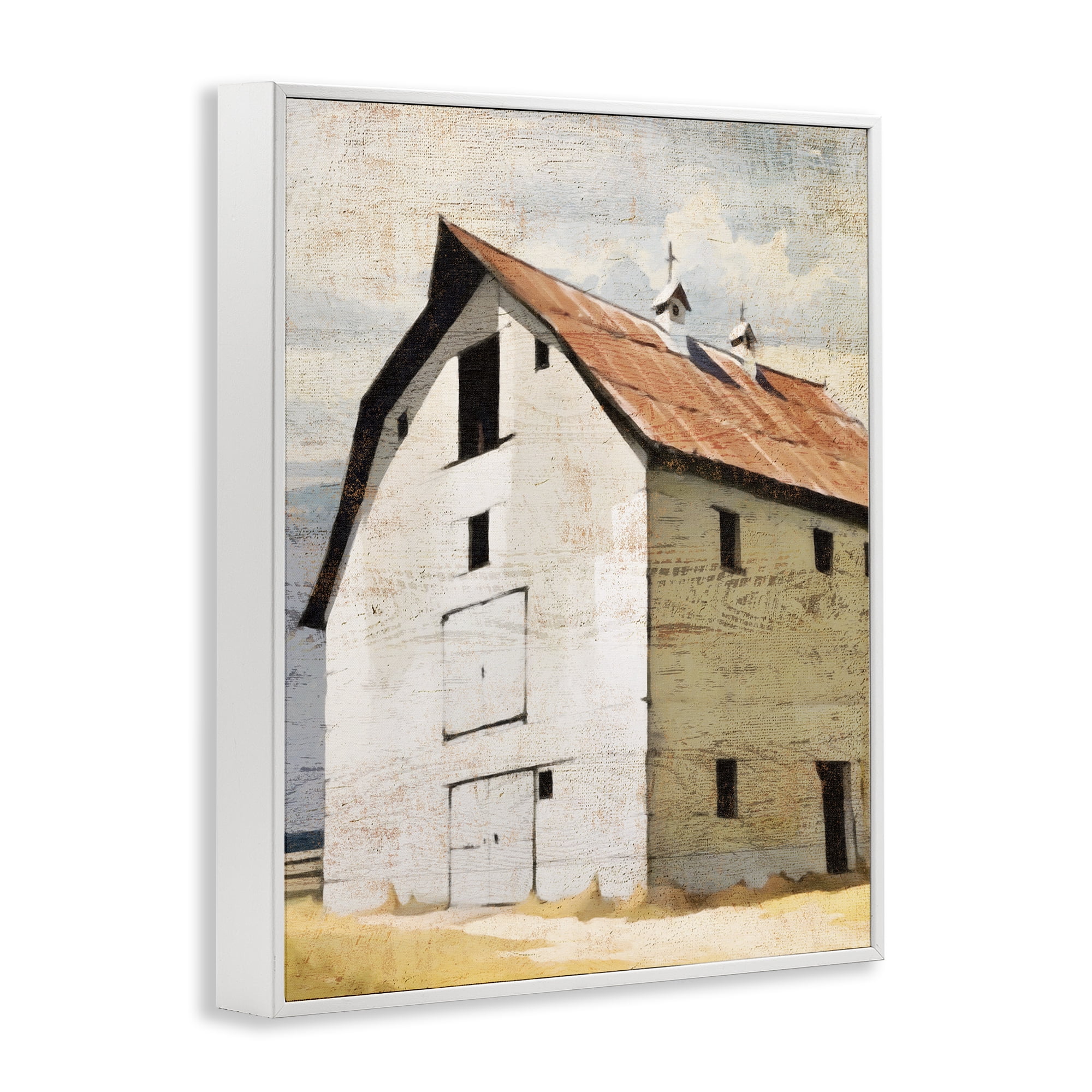 Stupell Industries Rustic Big Barn Red White Framed Giclee Art, design by Susan Jill