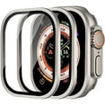 thumbnail image 1 of Smiling Ensemble de 2 Étuis avec Protecteur d'Écran en Verre Trempé Intégré Compatible avec Apple Watch Series 9 (2023) /Series 8 /Series 7 Étui Rigide en PC 41 mm Protection Intégrale - Noir Mat, 1 of 6