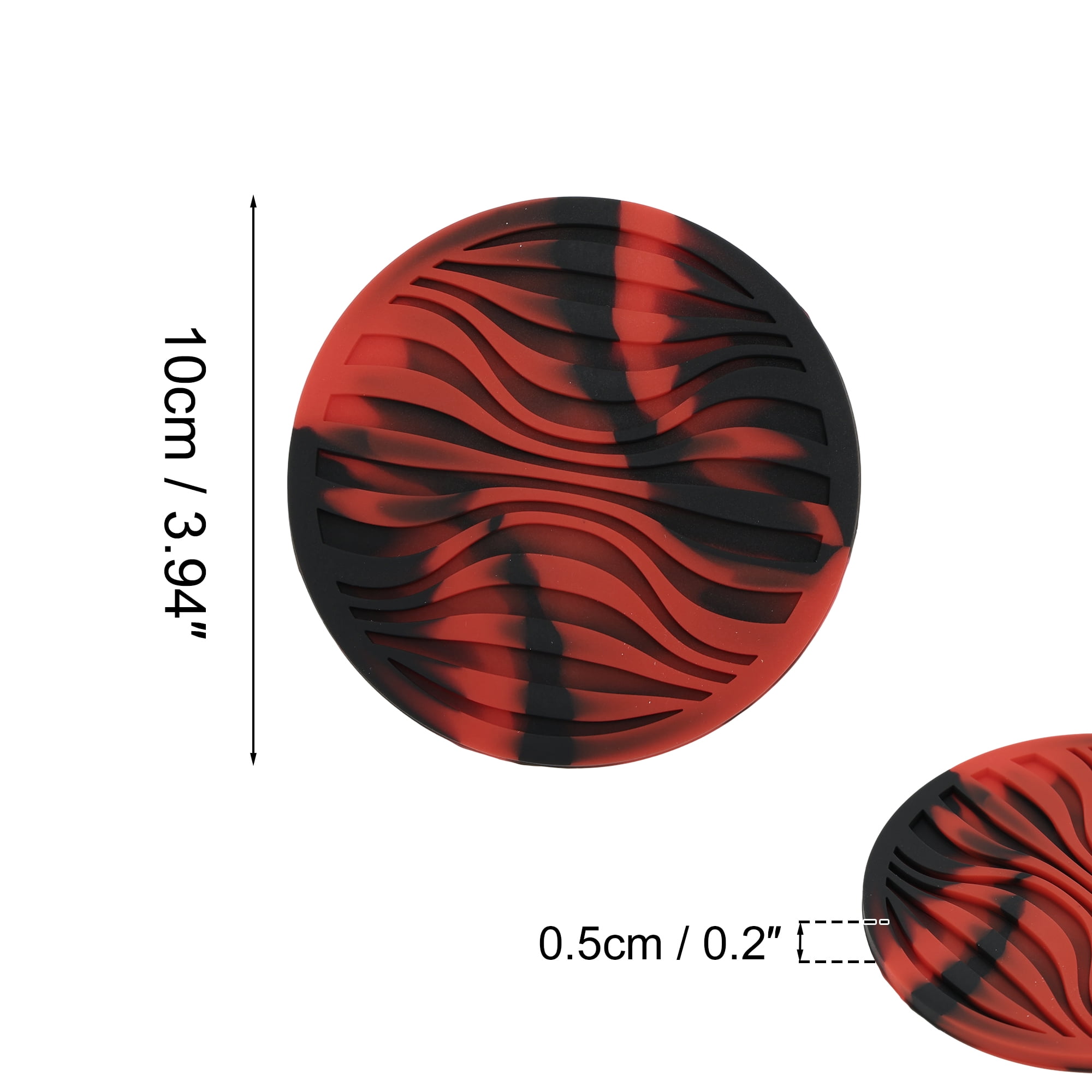 Unique Bargains Water Repellent Wave Drink Coaster Set Black Red Camo