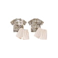 thumbnail image 2 of BemeyourBBs Toddler Baby Boy Duck Hunting Clothes Summer Outfit Camouflage Mallard Quarter Zip Short Sleeve Shirt Pockets Shorts 2 Piece Set, 2 of 9