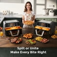 thumbnail image 4 of 10QT Dual Basket Air Fryer Oven, Digital Control, Clear-View Window, Versatile Air Fryer for Roasting, Baking, Reheating Healthy Meals, 4 of 10