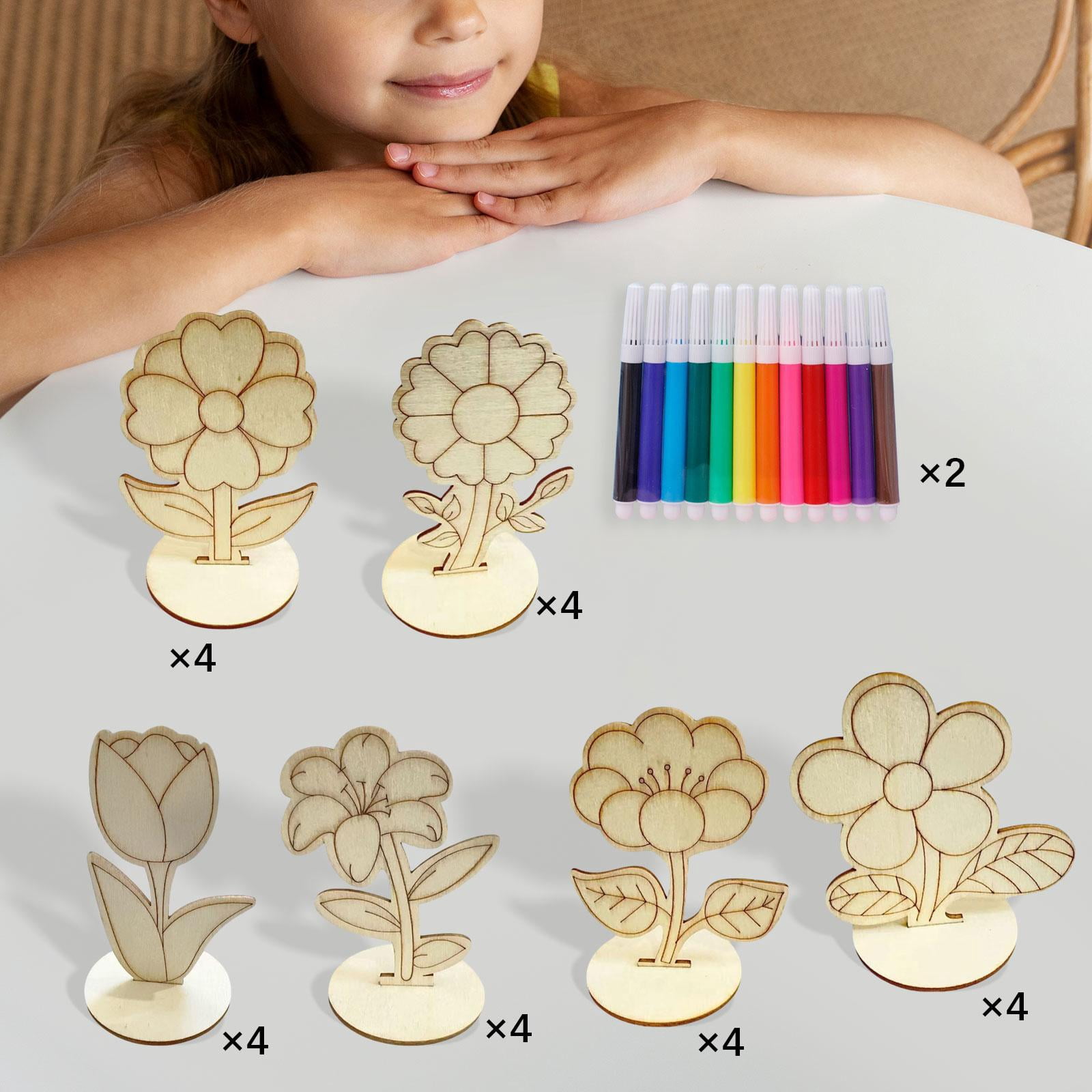 balikha 24 Pieces for Kids Early Education Toy Decoration Ornaments DIY Coloring Toy Kit Preschool Craft Material Kids
