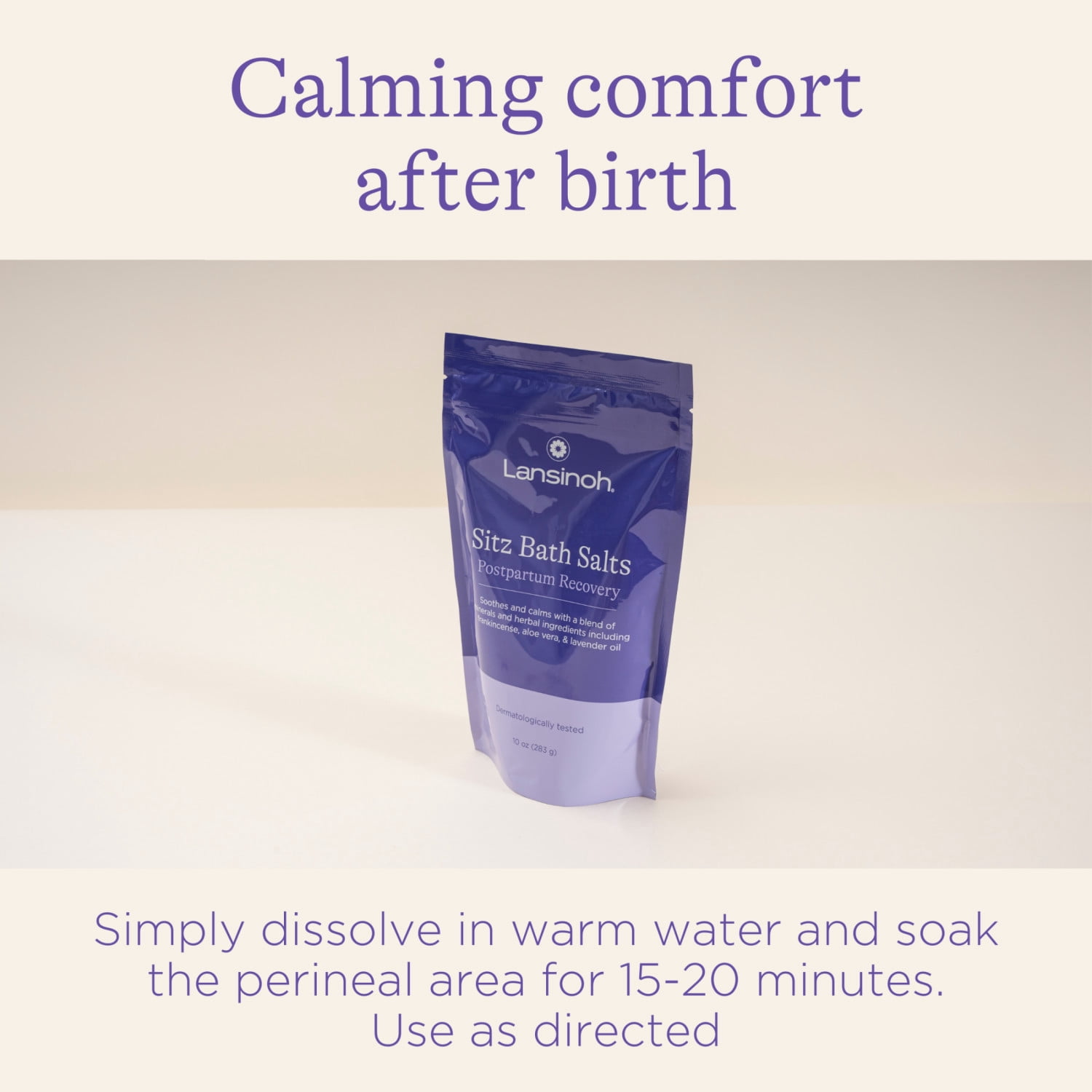 Lansinoh Sitz Bath Salts Postpartum Essentials, with Soothing and Calming Ingredients 10oz