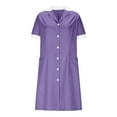 thumbnail image 3 of WILLBEST Vestido Midi Informal de Manga Corta con Cuello En V para Mujer con Diseño de Patchwork para Uso Diario y Trabajo, Cómodo Vestido con Bolsillos Divididos. Mediana​​, 3 of 3