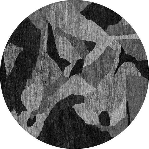 Ahgly Company Indoor Round Oriental Gray Modern Area Rugs, 8' Round